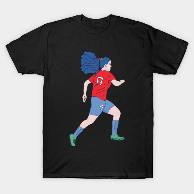 Running Soccer Player Football T-Shirt by DiegoCarvalho